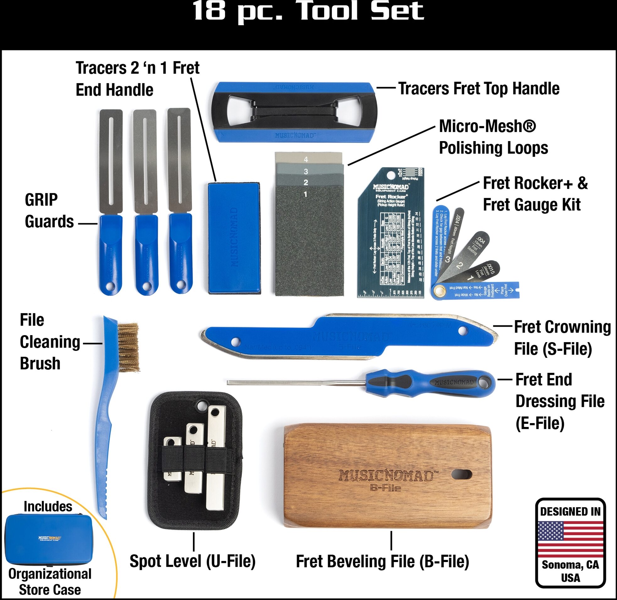 Music Nomad MN880 Premium Guitar Tech Fret Tool Set 2 Music Nomad MN880 Premium Guitar Tech Fret Tool Set