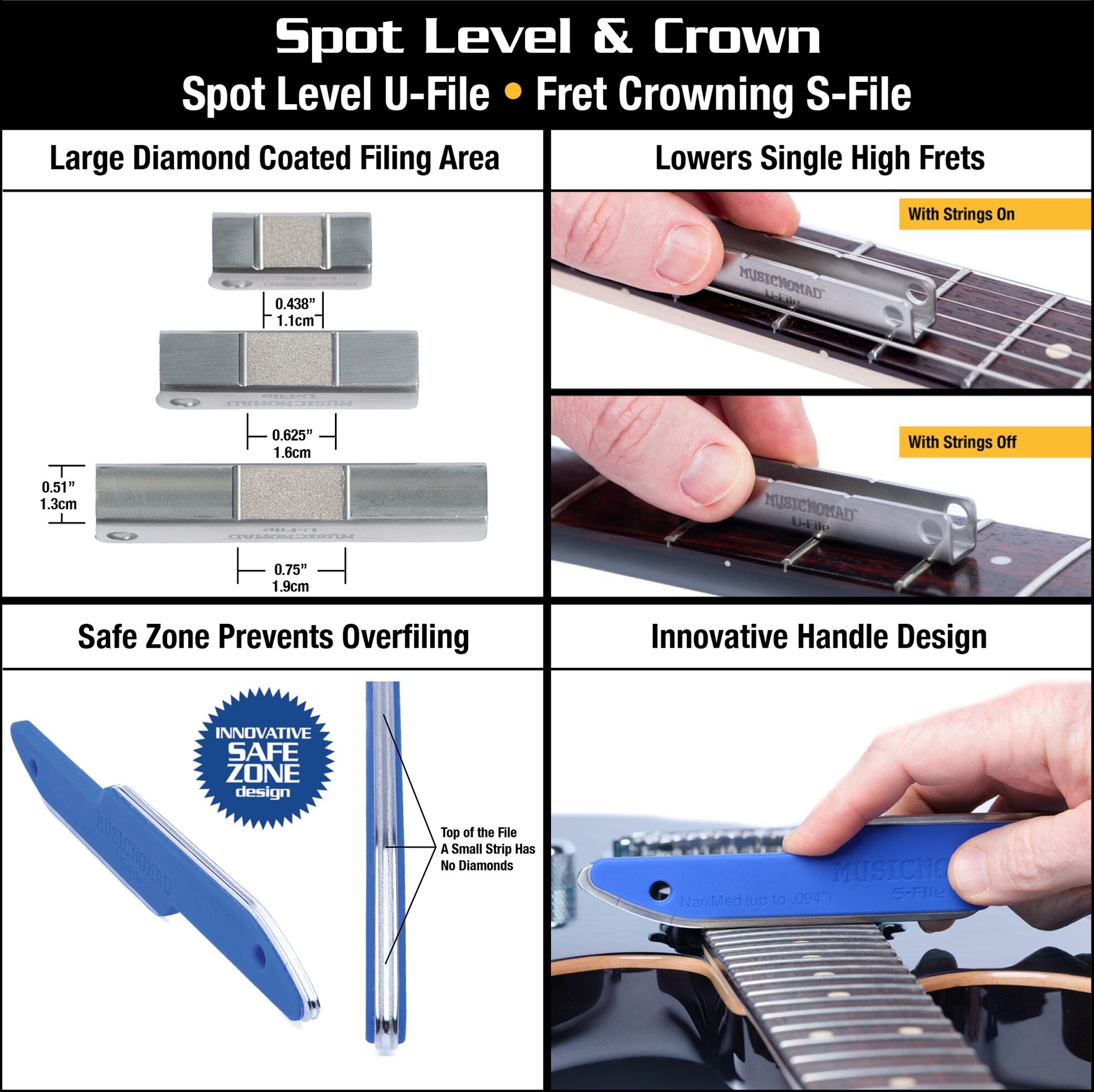 Music Nomad MN880 Premium Guitar Tech Fret Tool Set 4 Music Nomad MN880 Premium Guitar Tech Fret Tool Set
