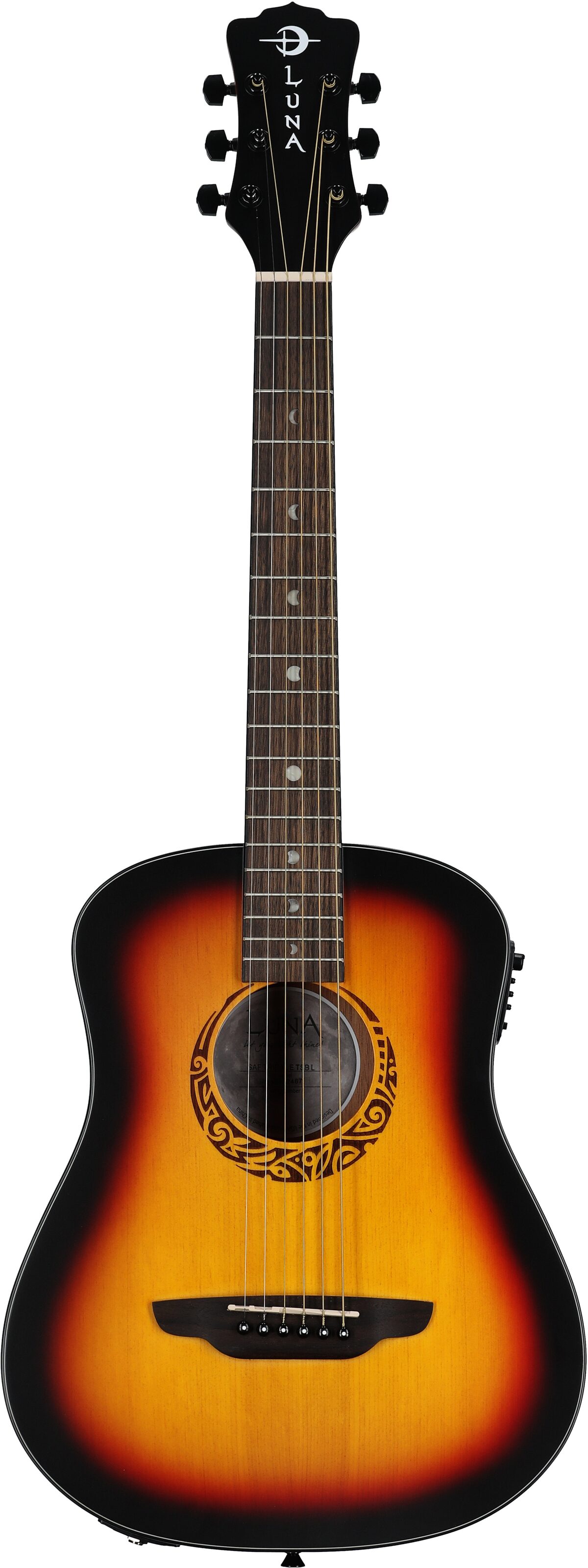 Luna Safari Tribal Travel Acoustic-Electric Guitar, Left-Handed (with Gig Bag) 2 Luna Safari Tribal Travel Acoustic-Electric Guitar, Left-Handed (with Gig Bag)
