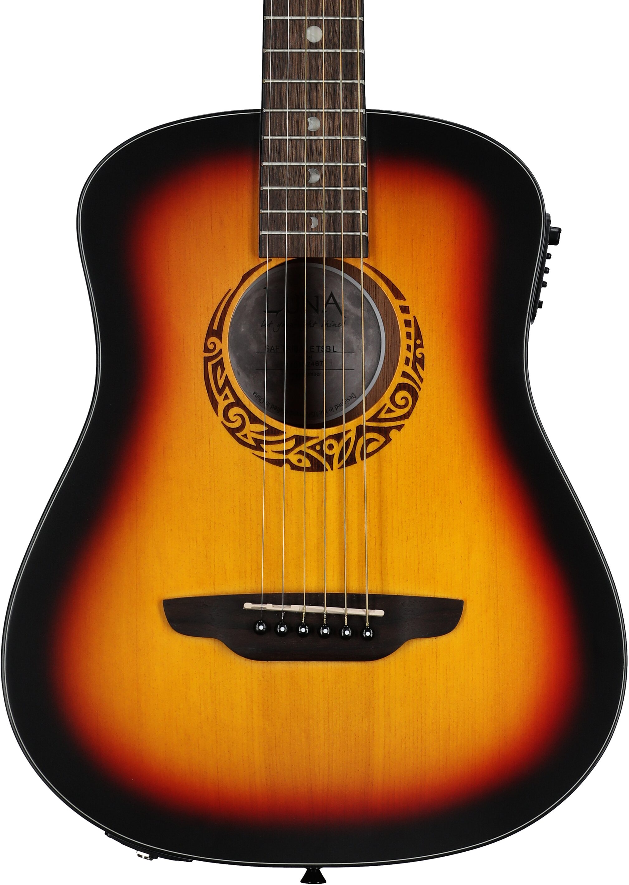 Luna Safari Tribal Travel Acoustic-Electric Guitar, Left-Handed (with Gig Bag) 5 Luna Safari Tribal Travel Acoustic-Electric Guitar, Left-Handed (with Gig Bag)